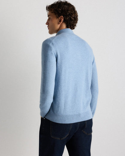 Mongolian Cashmere Quarter Zip Sweater - S / Olive Twist