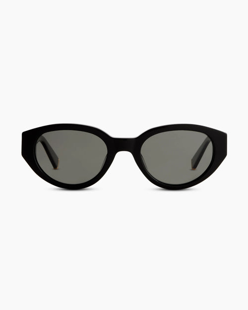 Sicily Polarized Acetate Sunglasses - One Size / Black with Grey lens