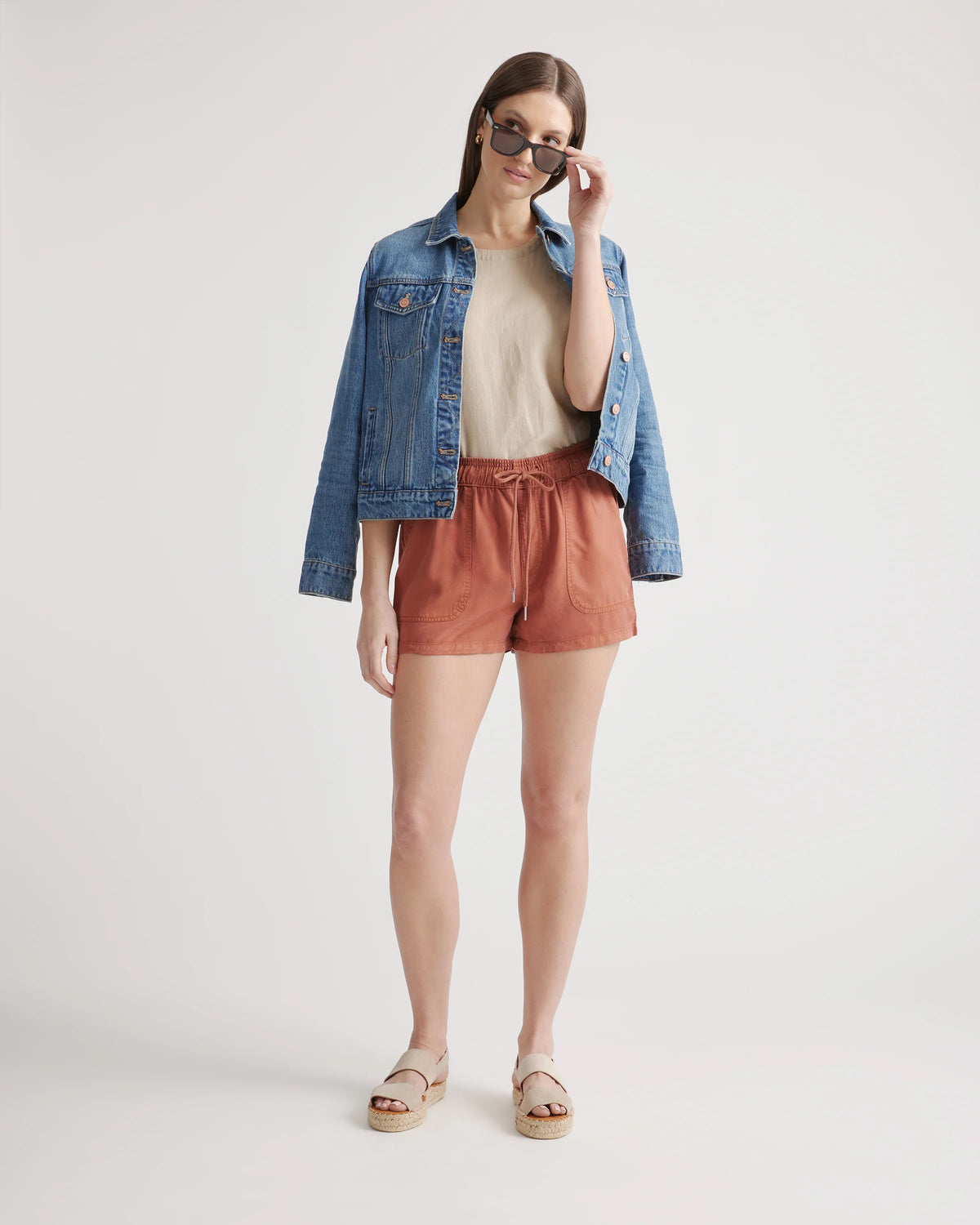 Vintage Wash Tencel Utility Shorts - XS / Moonstone Blue