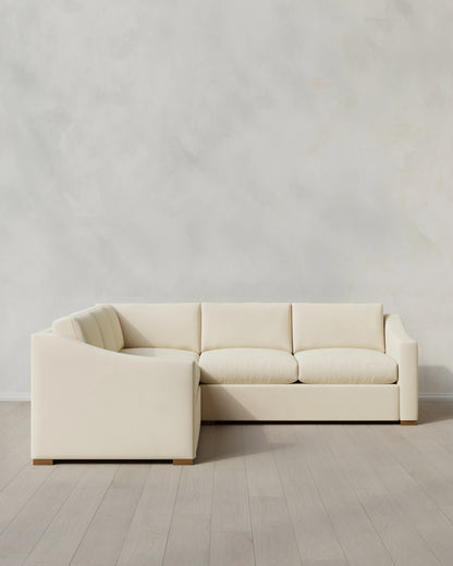 Hollis Slope Arm L Sectional in Performance Velvet - 110x110 / Gunmetal