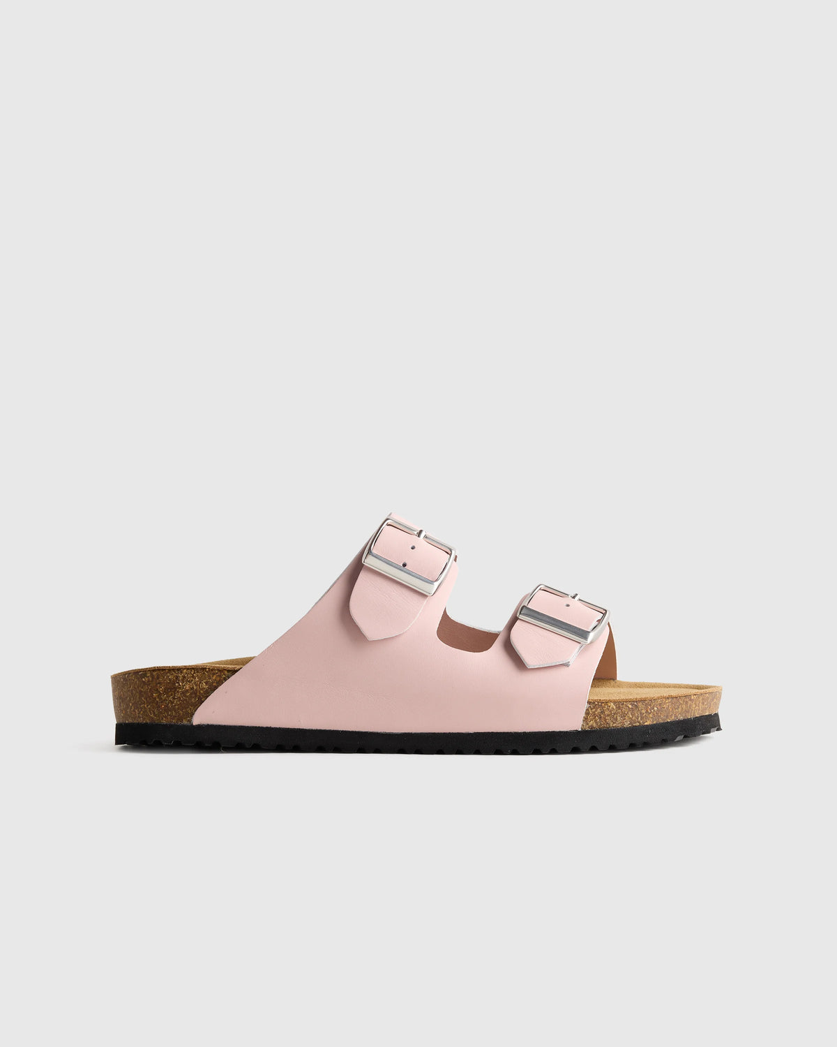 Nappa Leather Double Buckle Slide - 5 / Shell Pink