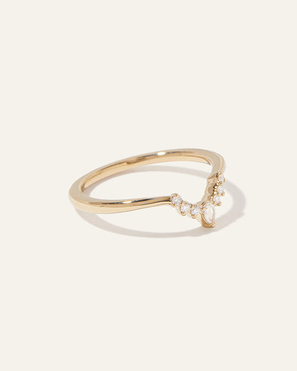 14K Gold Natural Diamond Pointed Tiara Band - 4 / Yellow Gold