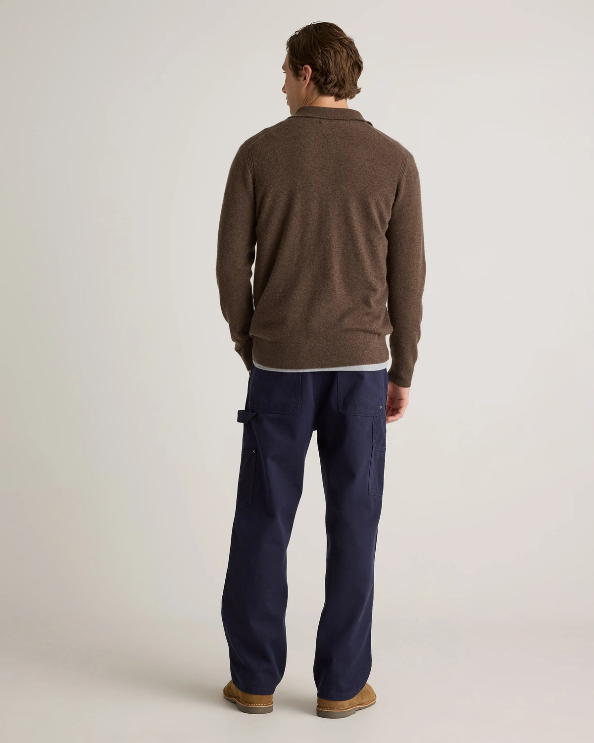 Mongolian Cashmere Button Down Sweater - S / Brown