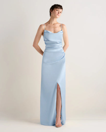 Juliette Stretch Satin Dress - 0 / Garden Sage Green