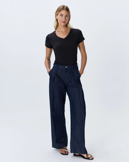 Cotton Modal V-Neck Tee - XS / Navy
