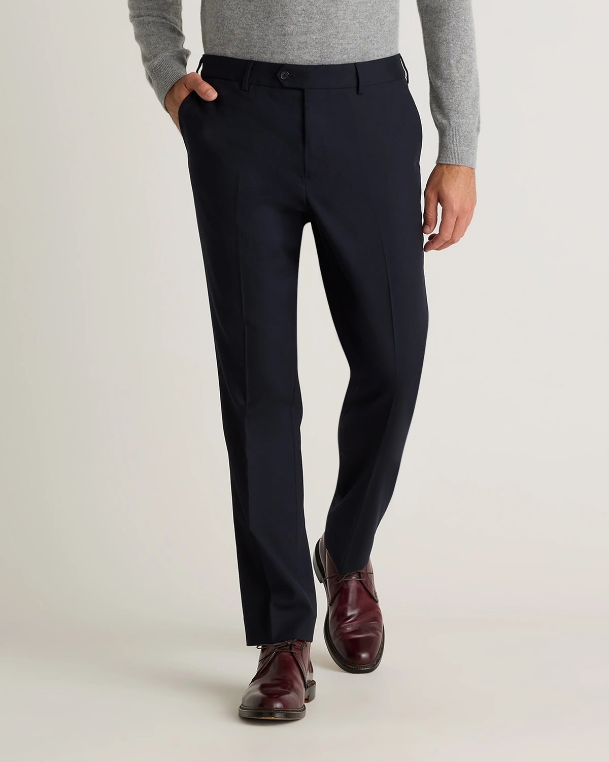 Stretch Wool Dress Pants - Slim - 30X30 / Grey Melange