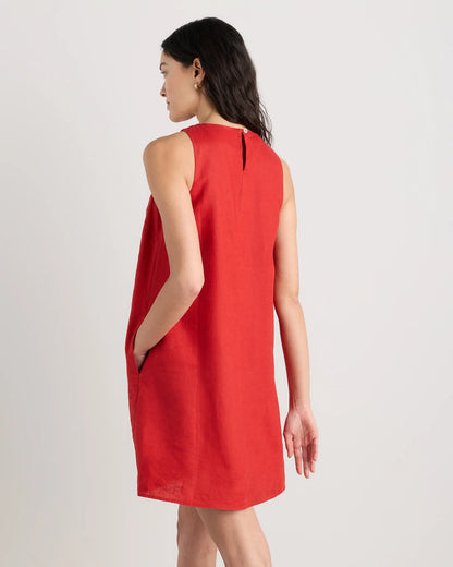 100% European Linen Tank Mini Dress - XS / Martini Olive