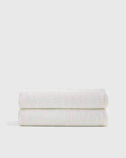 Turkish Waffle Terry Bath Sheet (Set of 2) - One Size / Ivory