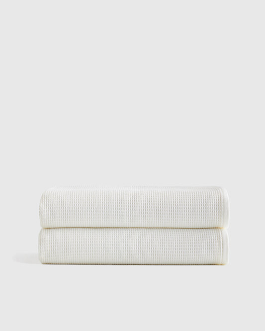 Turkish Waffle Terry Bath Sheet (Set of 2) - One Size / Ivory