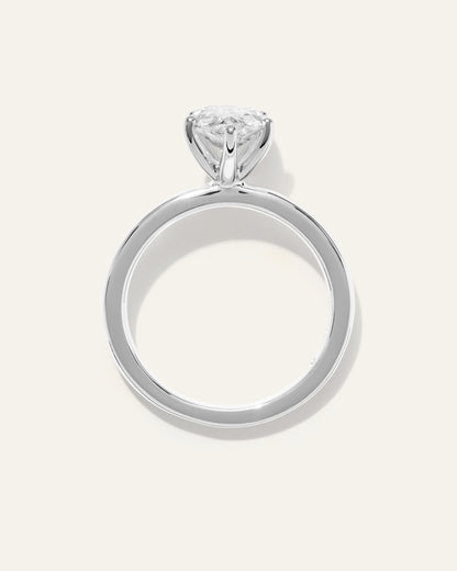 Lab Grown Diamond Pear Comfort Fit Engagement Ring - 2ct - 4 / Yellow Gold