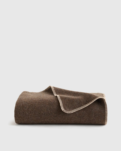 Wool Whipstitch Throw - 50x70 / Olive
