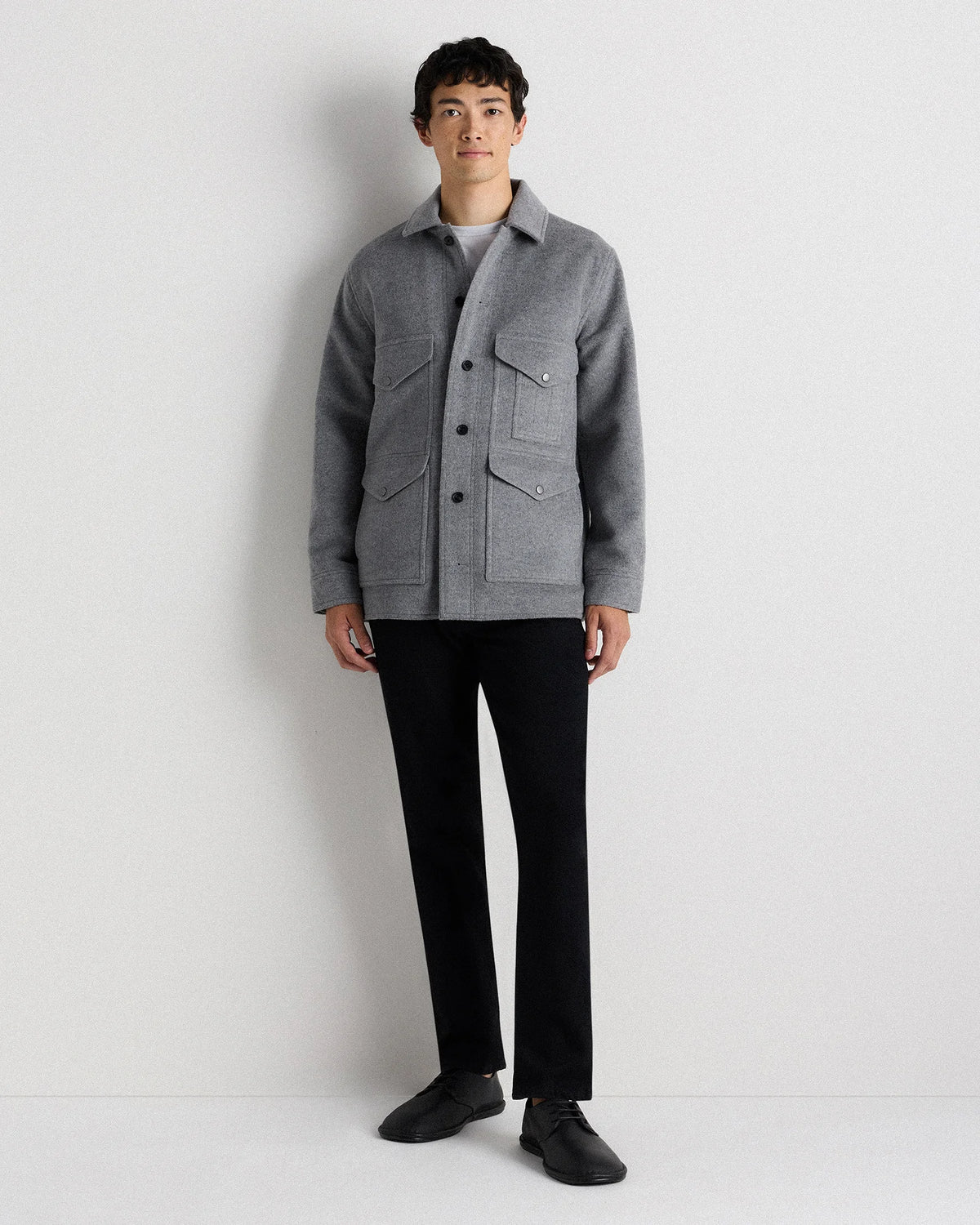 Wool Cashmere Field Jacket - S / Heather Grey