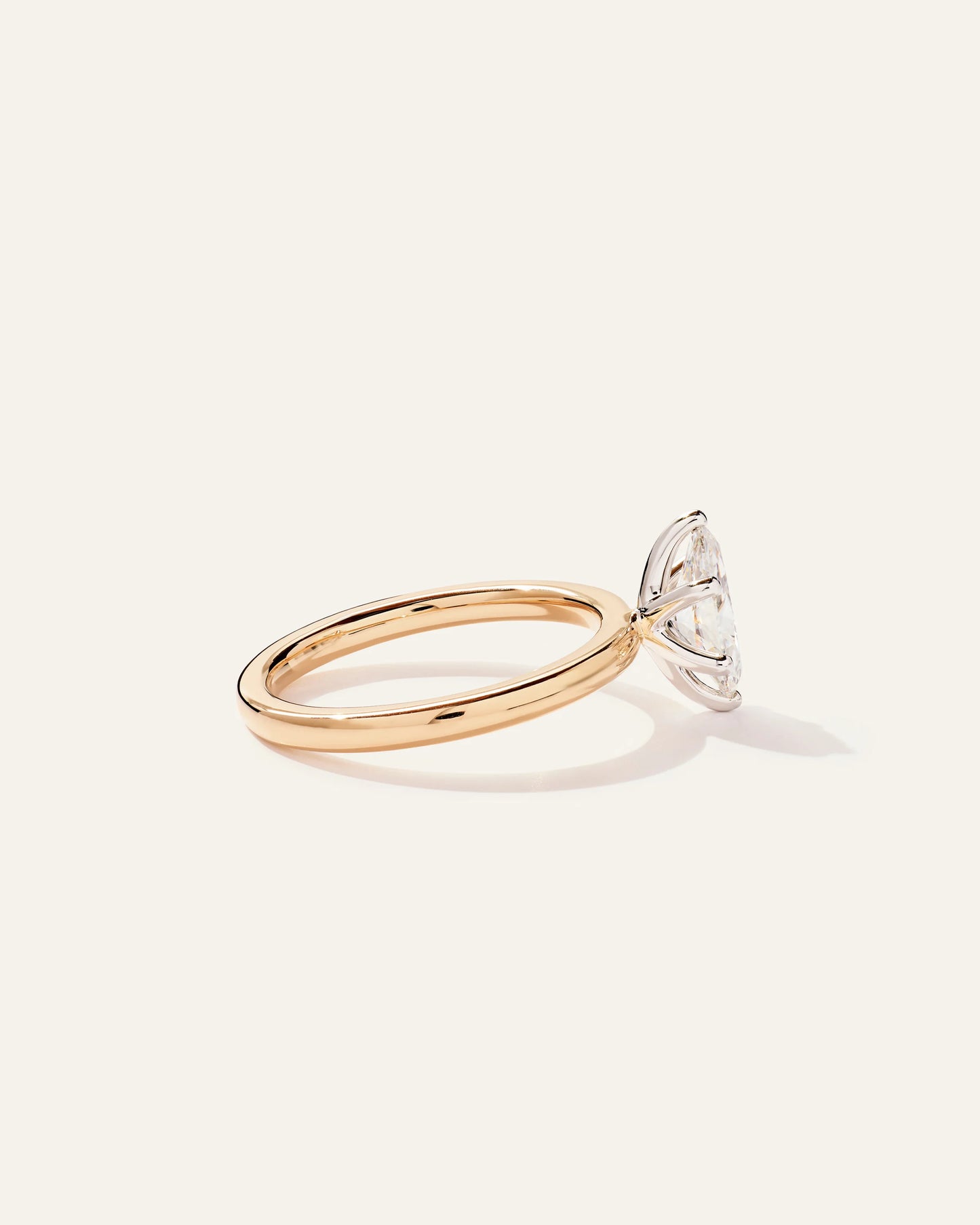 Lab Grown Diamond Marquise Comfort Fit Engagement Ring - 1ct - 4 / Yellow Gold