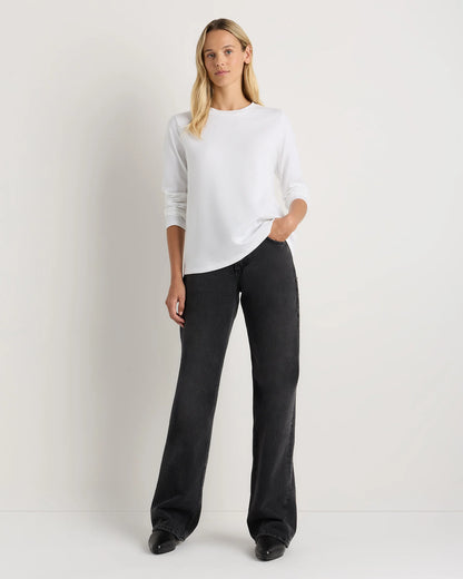 100% Organic Cotton Long Sleeve Swing Tee - XS / Classic White