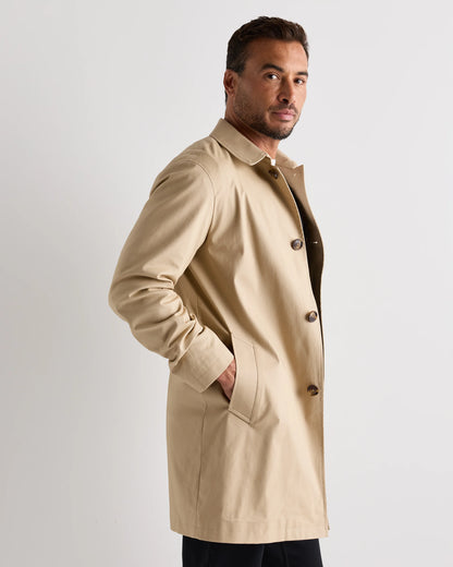 Comfort Stretch Trench Coat - S / Midnight Black