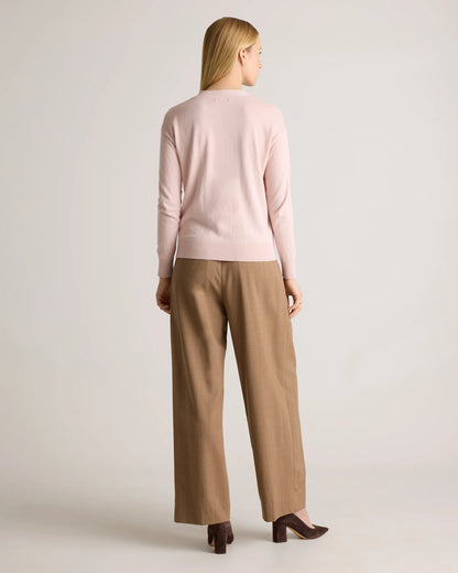 Lightweight Cotton Cashmere Cardigan - XS / Heather Oatmeal