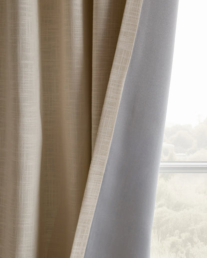 Textured Cotton Room Darkening Curtain - 48x84 / Ivory