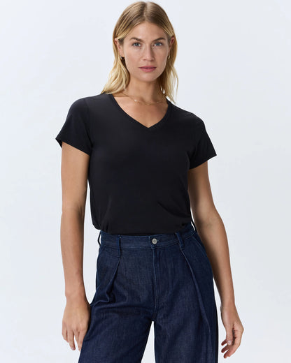 Cotton Modal V-Neck Tee - XS / Navy