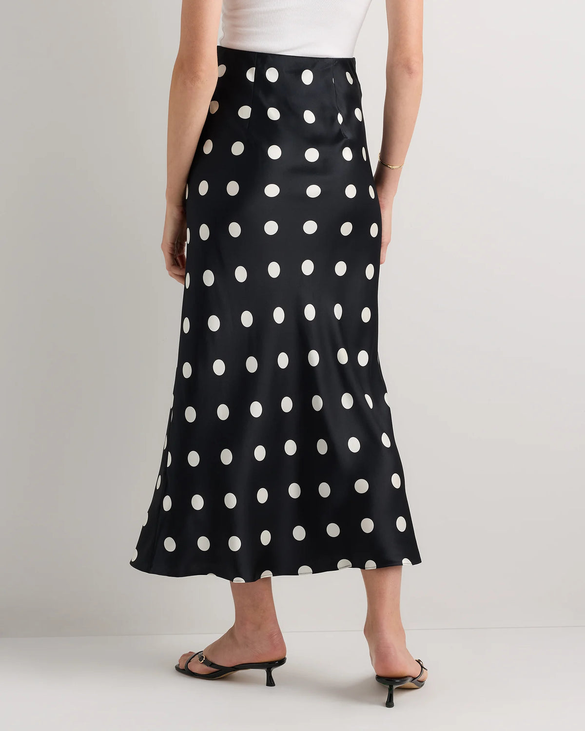100% Washable Silk Maxi Skirt - XS / Champagne