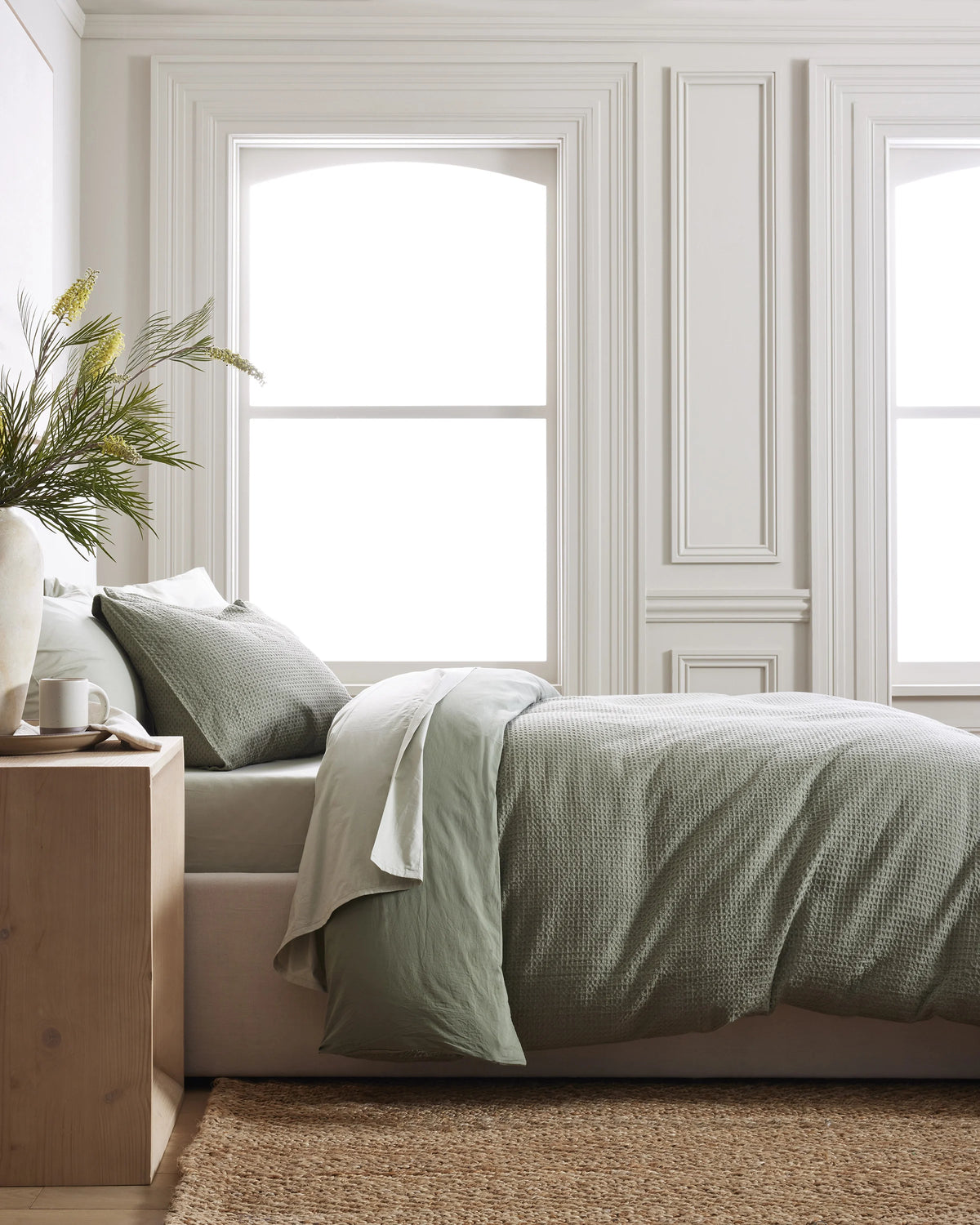 Organic Luxe Honeycomb Duvet Cover Set - Twin / Mineral