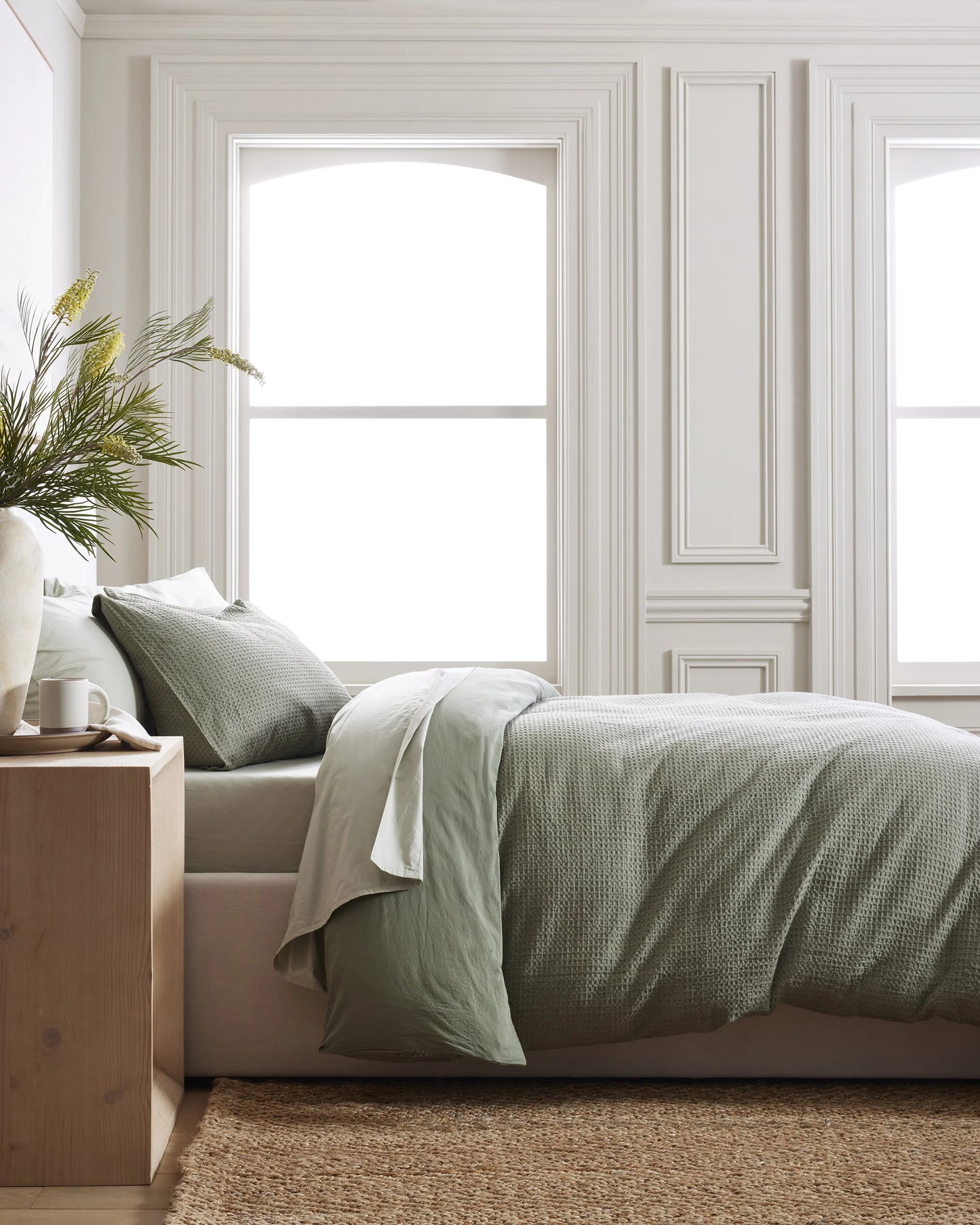 Organic Luxe Honeycomb Duvet Cover - Twin / Mineral