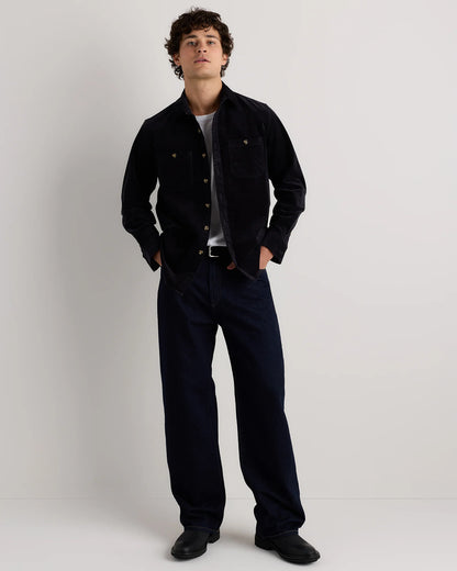 Organic Stretch Corduroy Utility Shirt - S / Dark Khaki