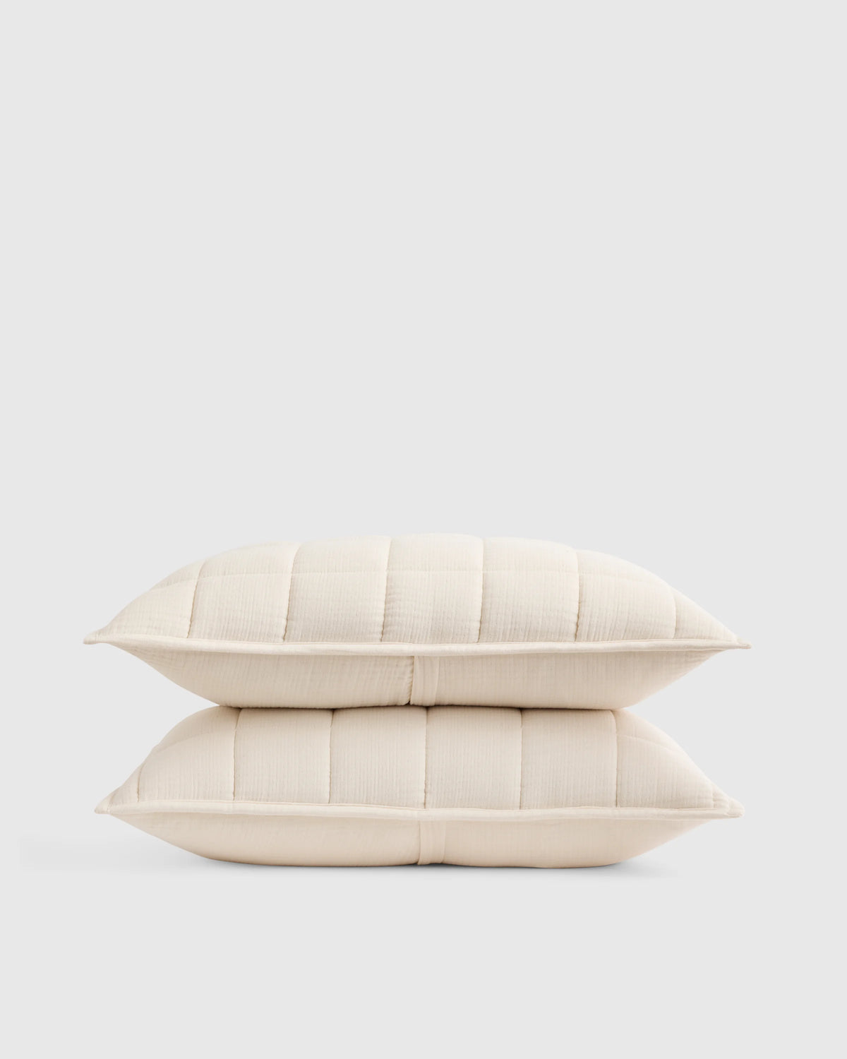 Organic Cotton Gauze Box Quilt Sham Set - Standard / Mineral