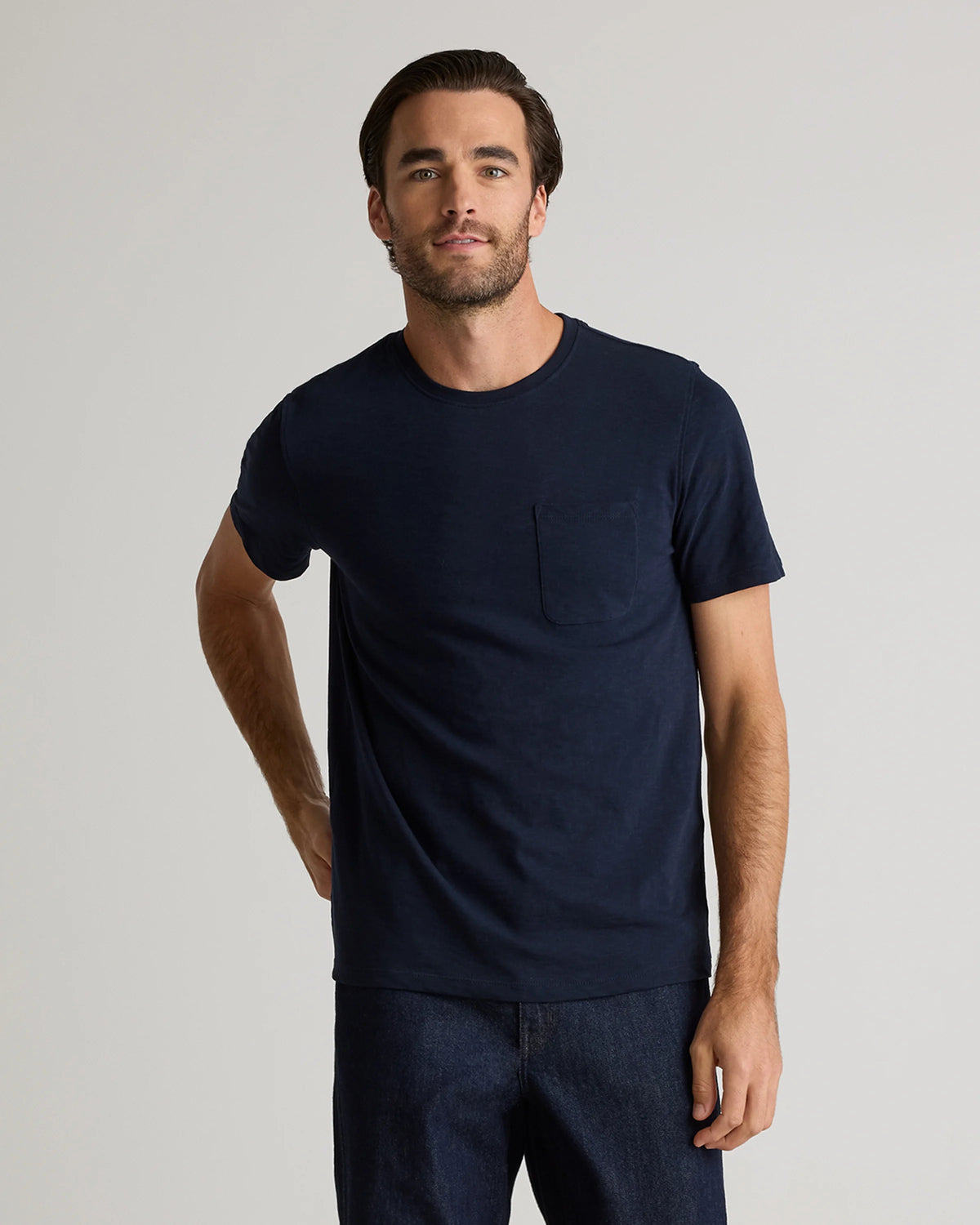 100% Organic Cotton Slub Pocket Tee - S / Bold Black