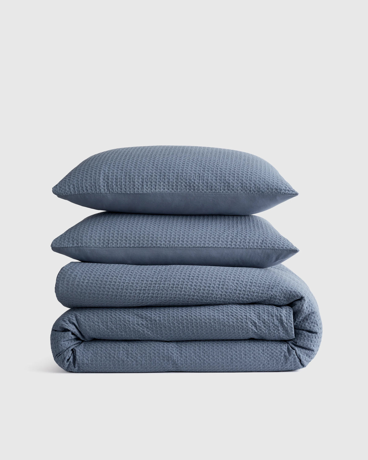 Organic Luxe Honeycomb Duvet Cover Set - Twin / Mineral