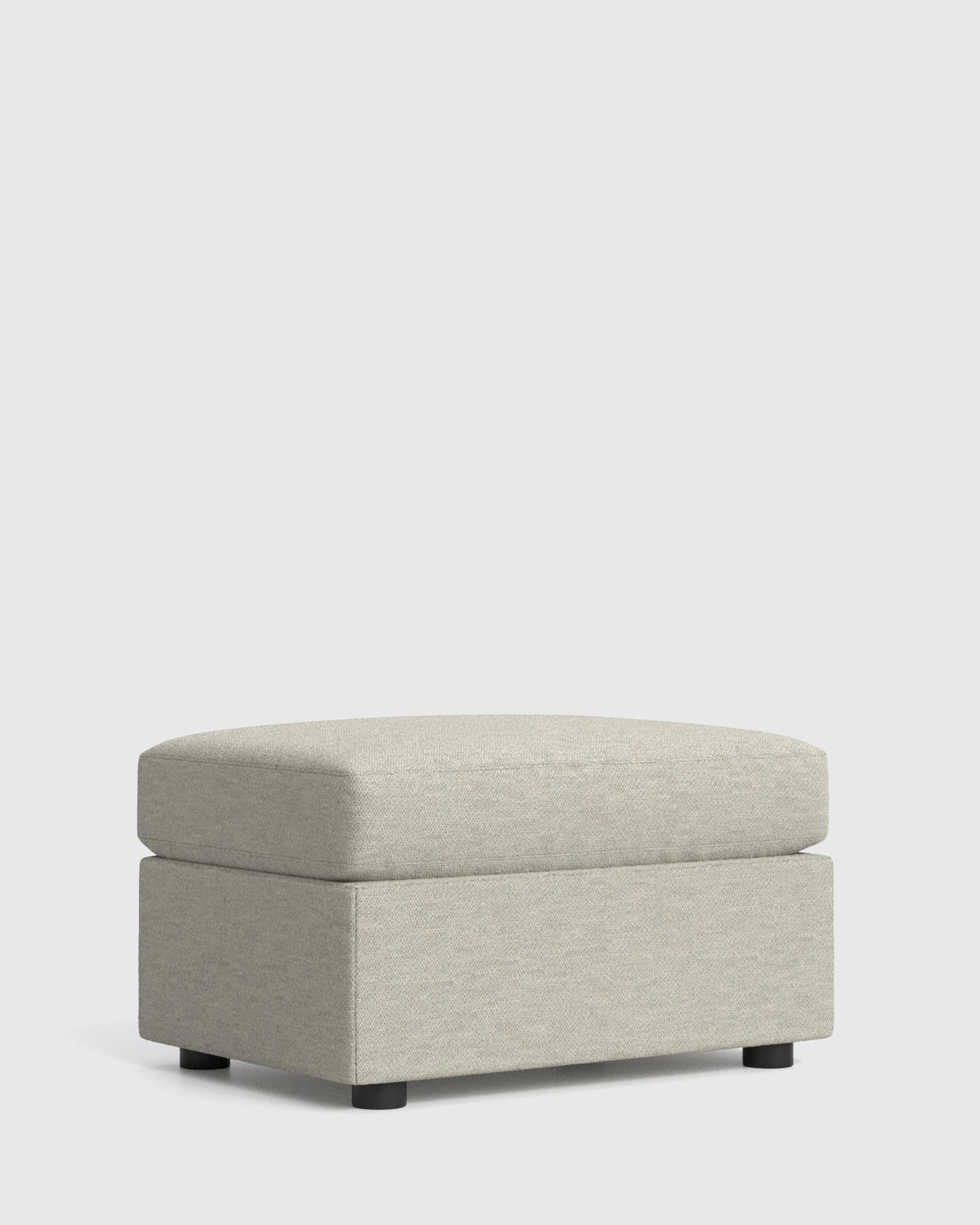 Brennan Ottoman in Performance Basketweave - One Size / Flax