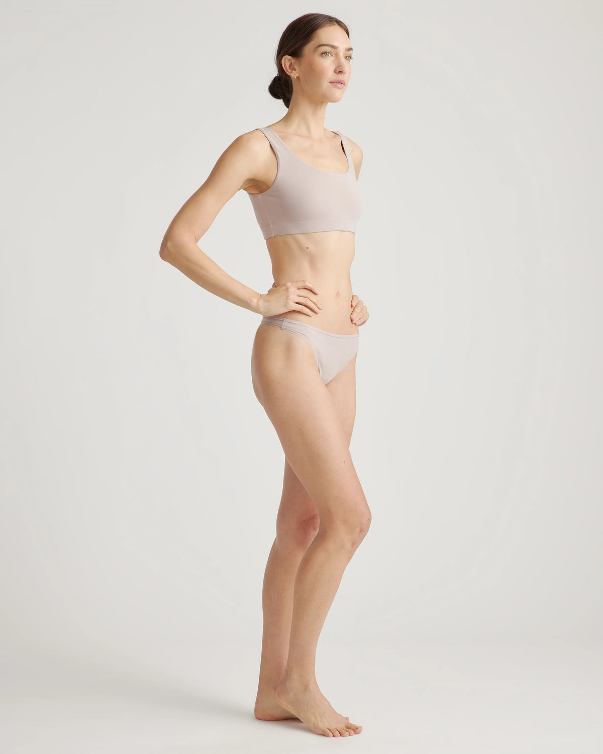 Organic Cotton Thong (6-pack) - XS / Mink