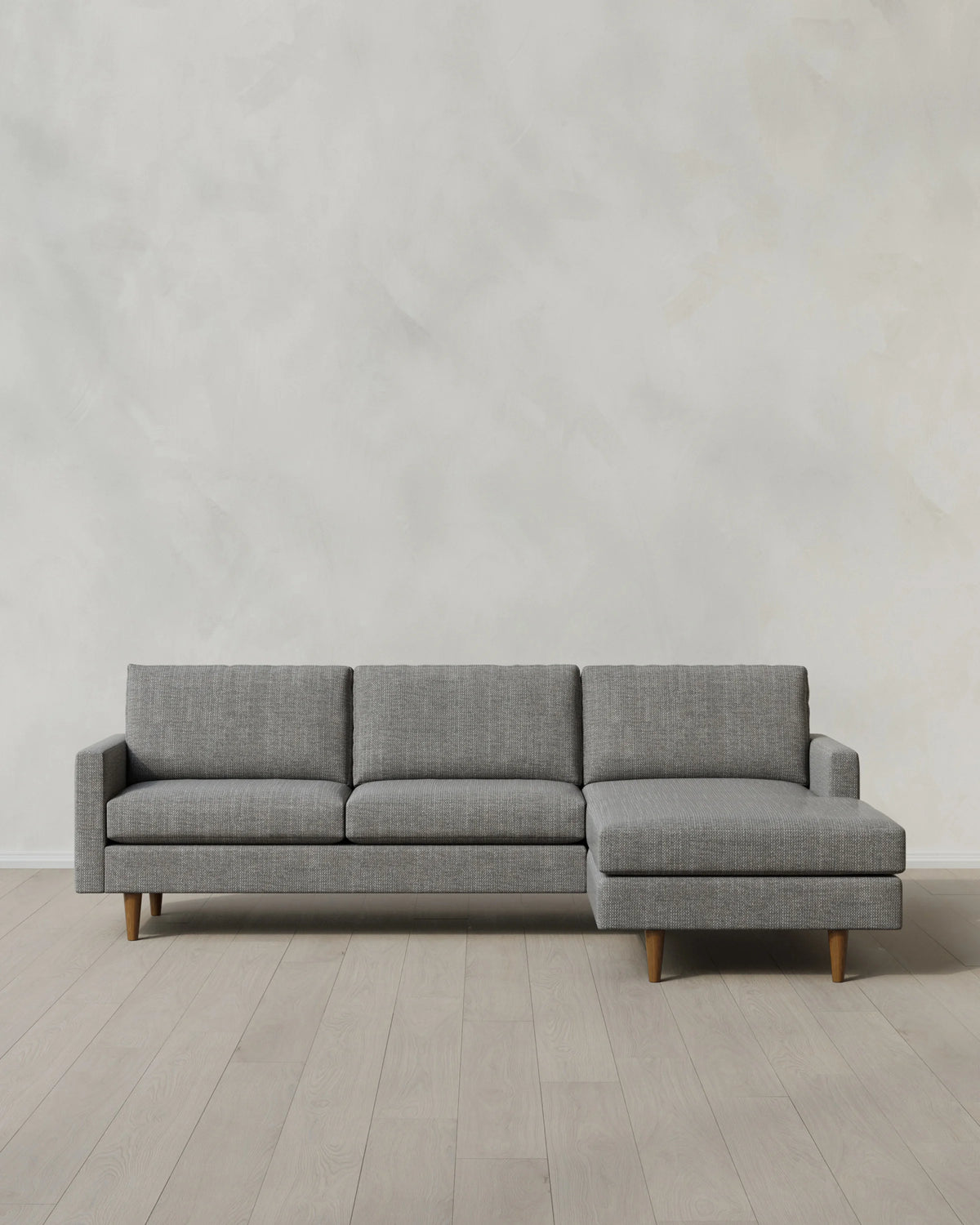 Atlas Midcentury Chaise Sectional in Performance Chenille Linen Blend - 106" Right Arm / Sorrell
