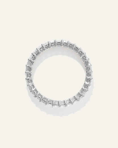 Lab Grown Diamond Emerald Eternity Band - 5 / Yellow Gold