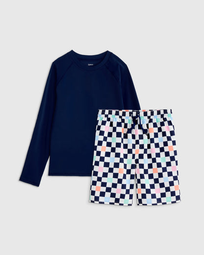 Swim Trunk and Rash Guard Set - 6 / Wavy Fish