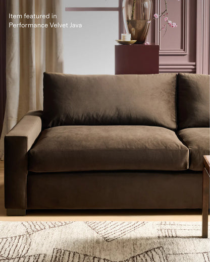 Stillman L Sectional in Performance Velvet - 116x116 / Java