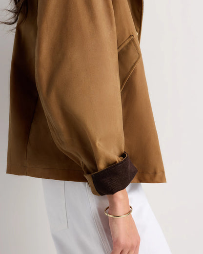 Organic Waxed Cotton Cropped Barn Jacket - XS / Vintage Black