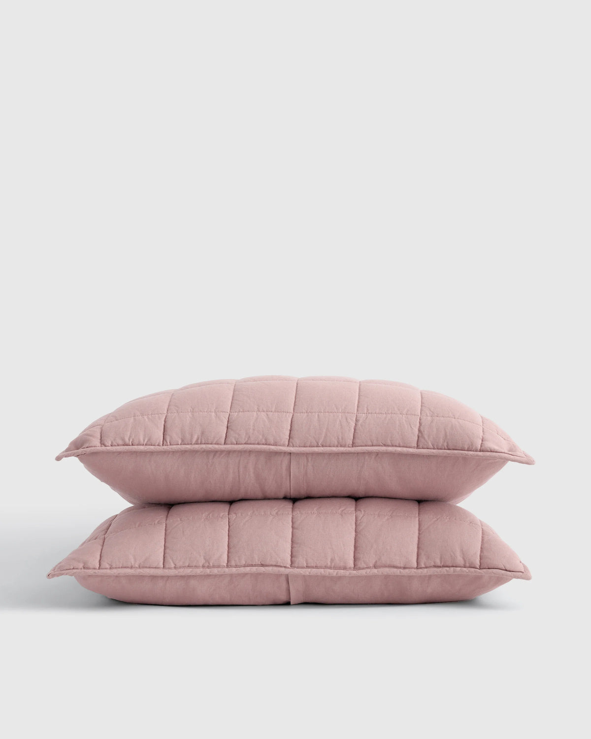European Linen Box Quilted Sham Set - Standard / White