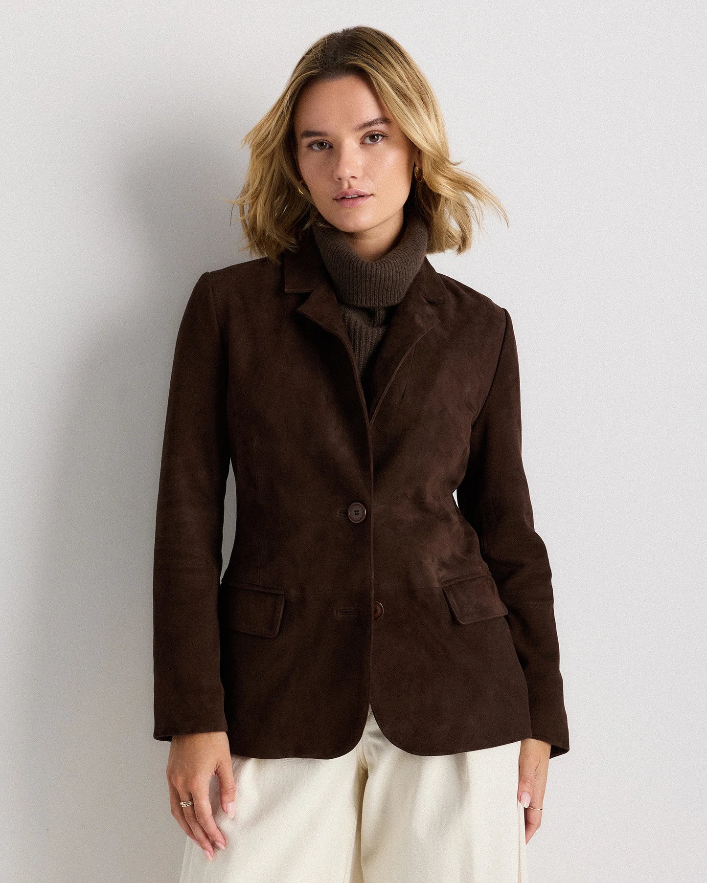100% Suede Blazer - XS / Espresso Brown