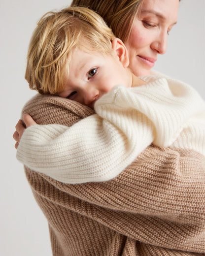Washable Cashmere Fisherman Tunic Sweater - 3-6M / Heather Grey