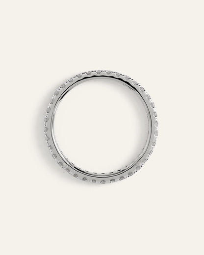 14K Gold Lab Grown Diamond Pave Eternity Band - 0.65ctw - 4 / Yellow Gold