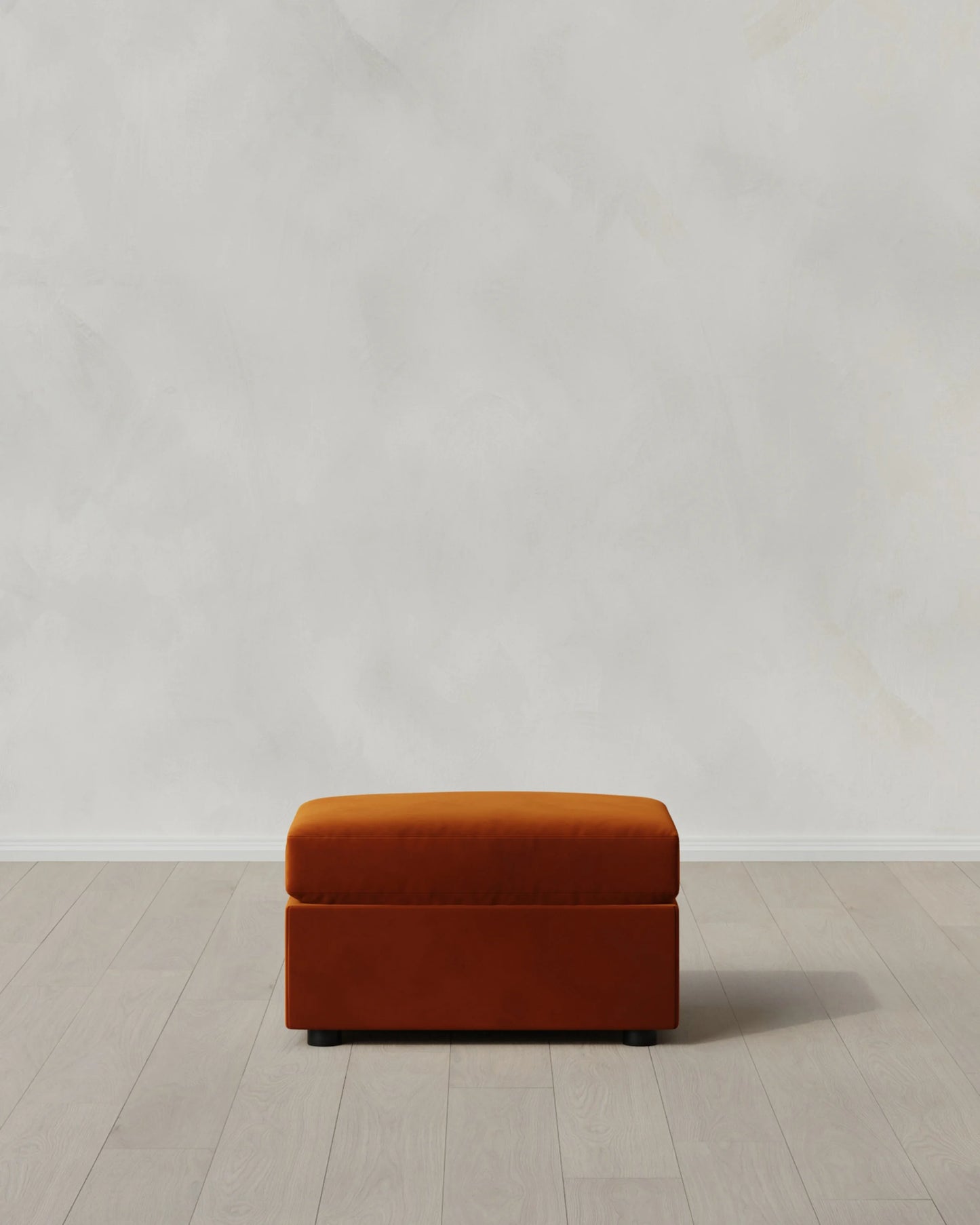 Brennan Ottoman in Performance Velvet - One Size / Taupe