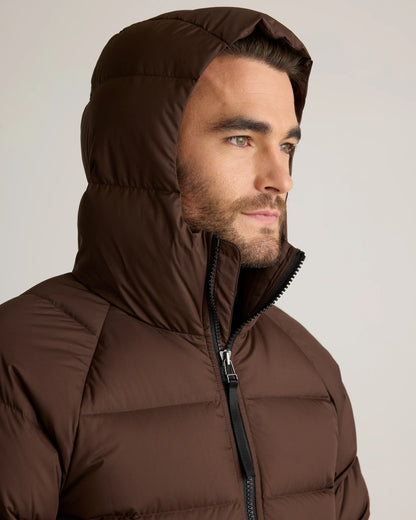 Responsible Down Puffer Jacket with Hood - S / Hot Fudge