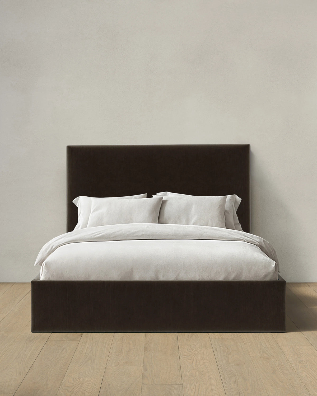 Square Bed in Performance Velvet - Full / Butterscotch