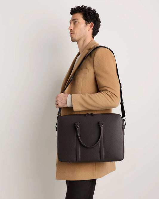 Italian Saffiano Briefcase - One Size / Hickory