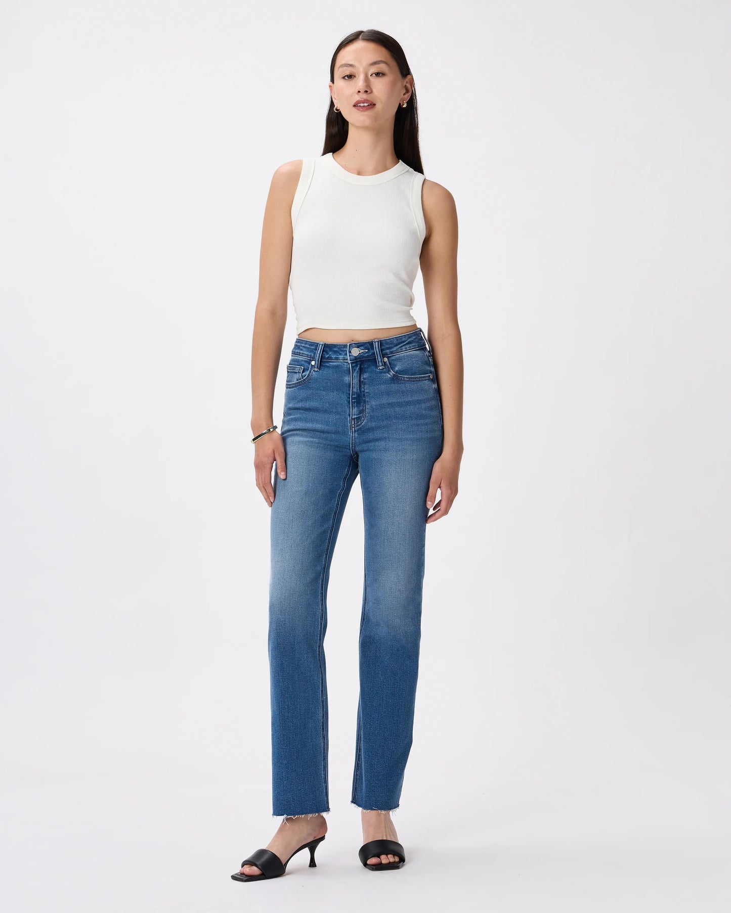 Bella Stretch Straight Jeans - 24 / Twilight Blue Fray
