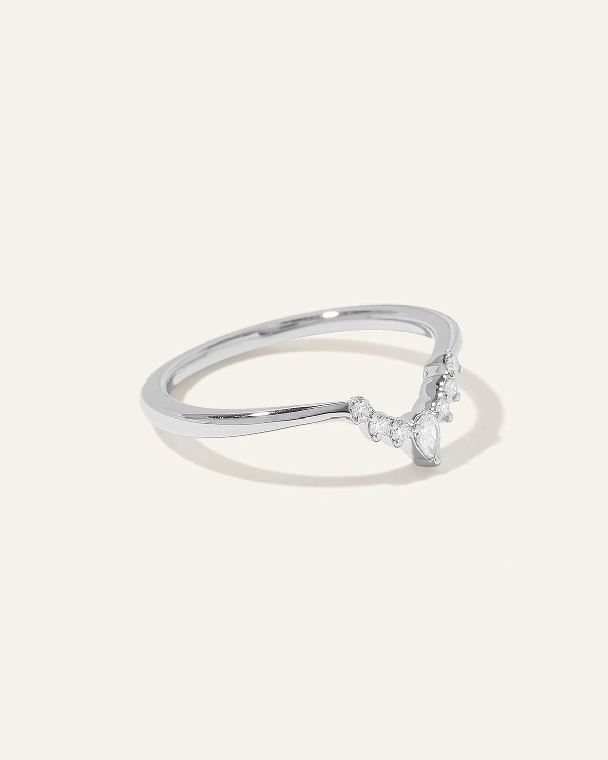 14K Gold Lab Grown Diamond Pointed Tiara Band - 4 / Yellow Gold