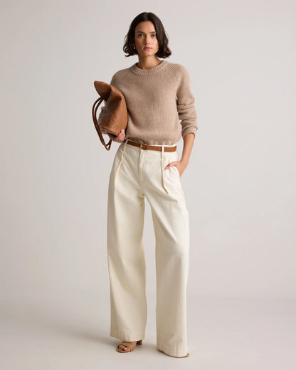 Mongolian Cashmere Fisherman Crewneck Sweater - XS / Teak