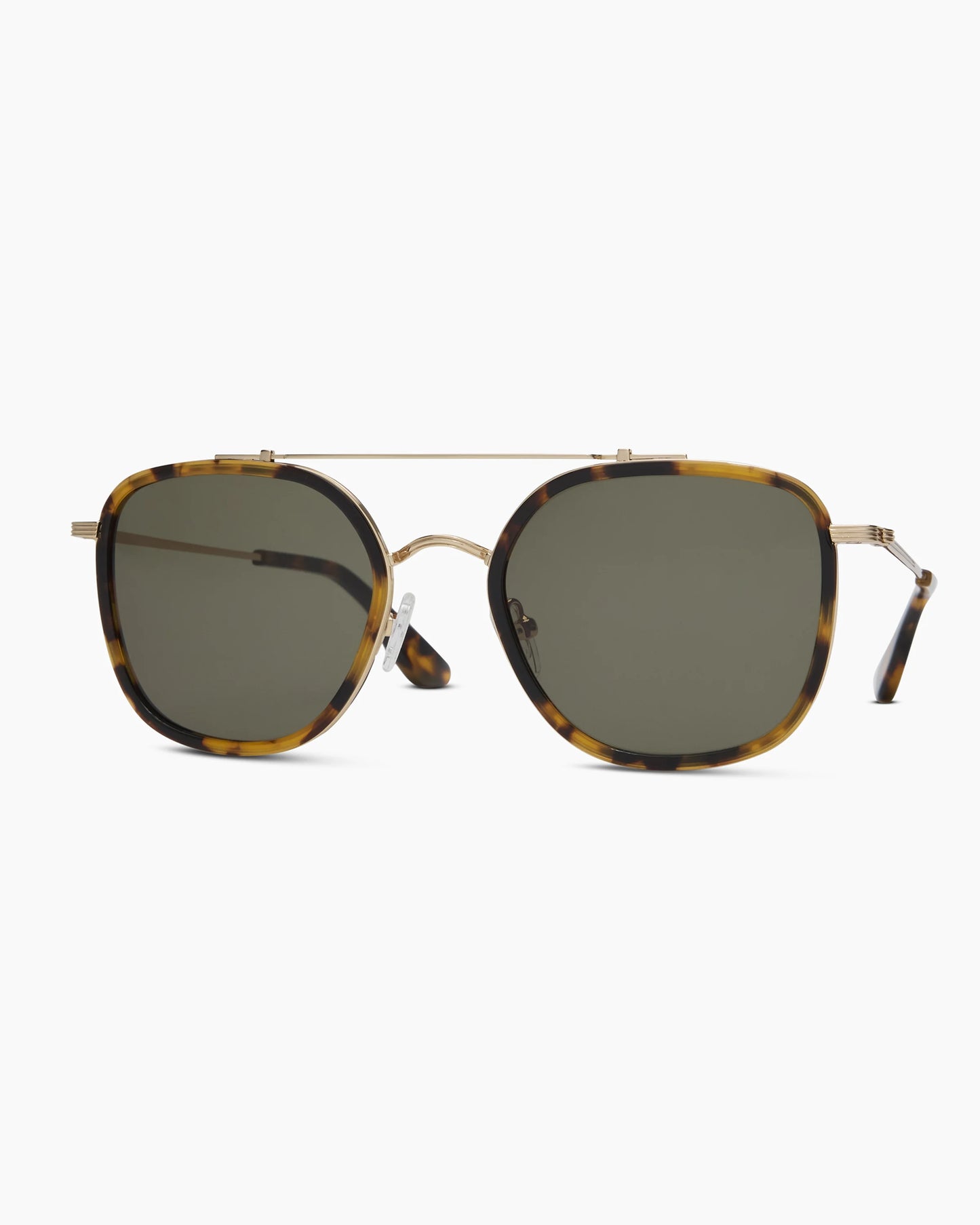 Rio Polarized Stainless Steel Sunglasses - One Size / Gold/Fawn Tortoise with Green lens