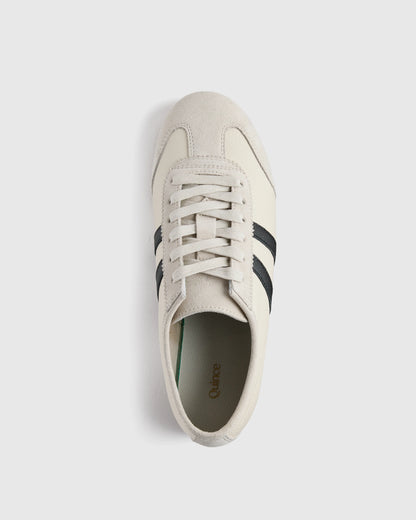 Italian Leather & Suede Low Profile Sneaker - 5 / Electric Blue