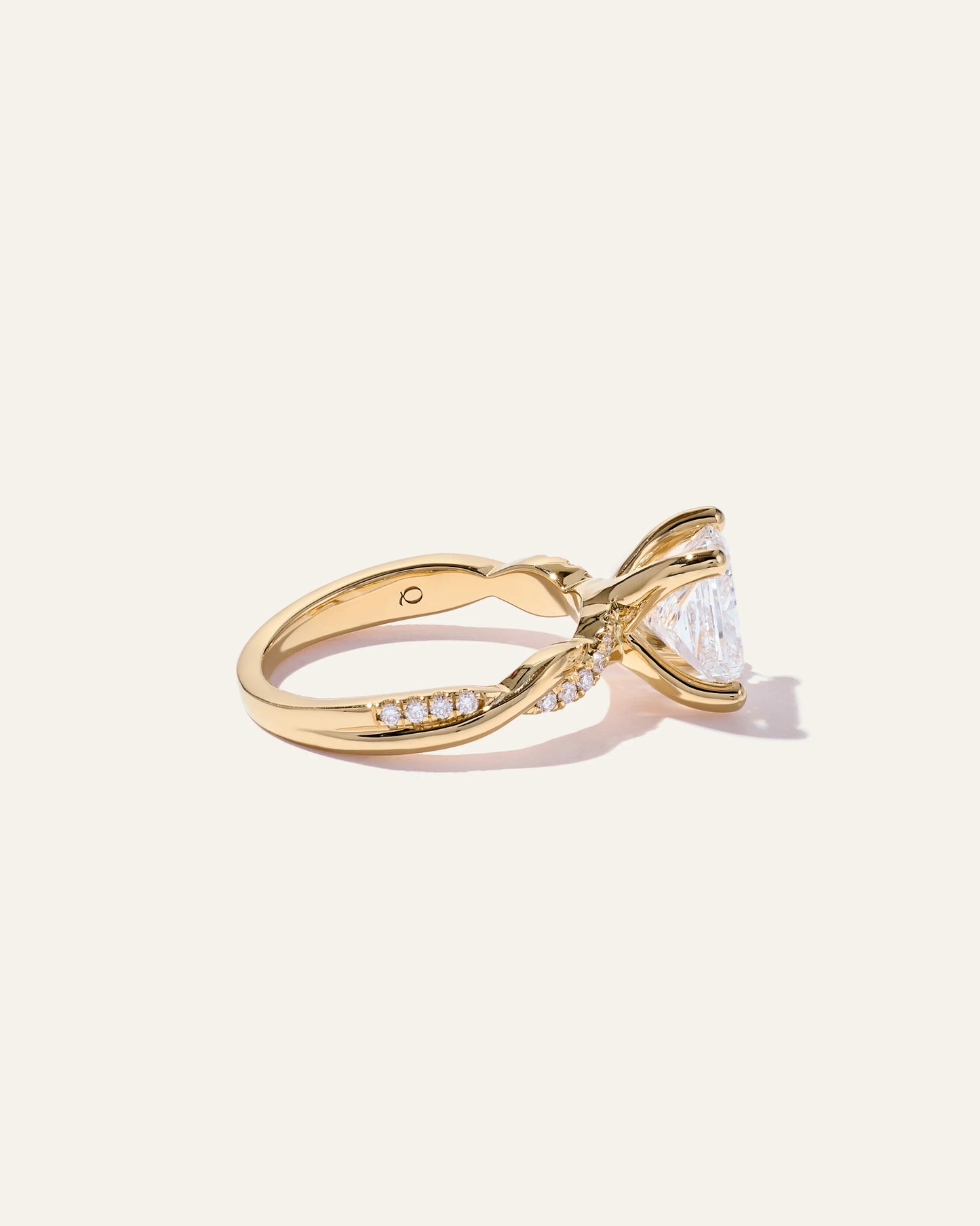 Lab Grown Diamond Princess Twisted Engagement Ring - 2.5ct - 4 / Yellow Gold